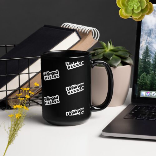Unhinged Records Black Glossy Mug