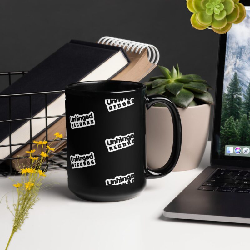 Unhinged Records Black Glossy Mug